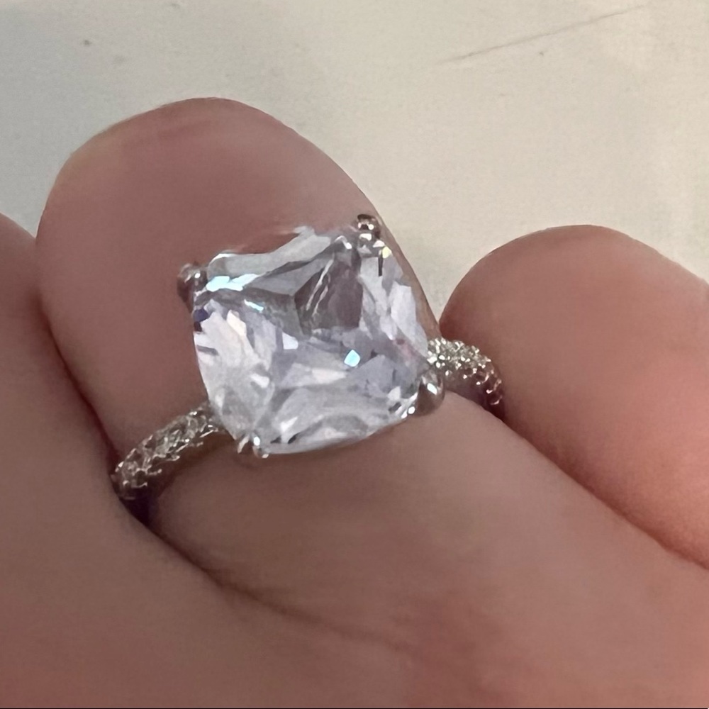 Silver Diamond Wedding Ring - Picture 2 of 6